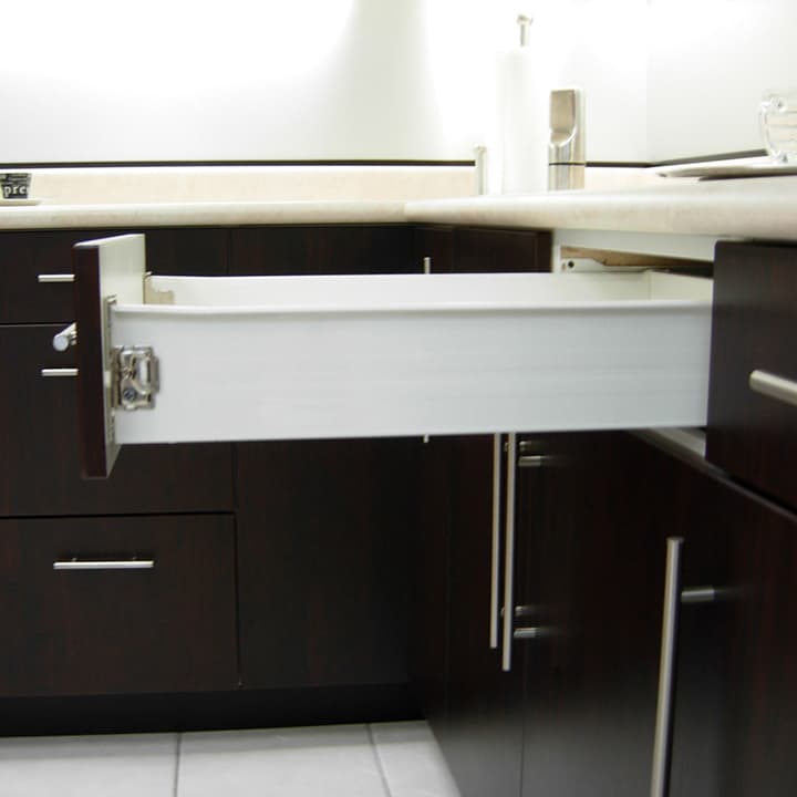 white metal drawer box