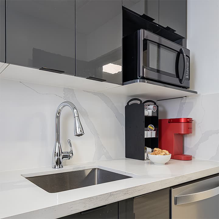 microwave cabinet above counter
